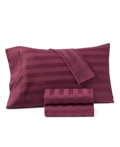 Last Act! Charter Club 1.5" Stripe 550 Thread Count 100% Cotton 3-Pc. Sheet Set, Twin, Exclusively at Macy's