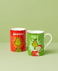 Lenox Grinchmas Naughty & Nice Mugs, Set of 2
