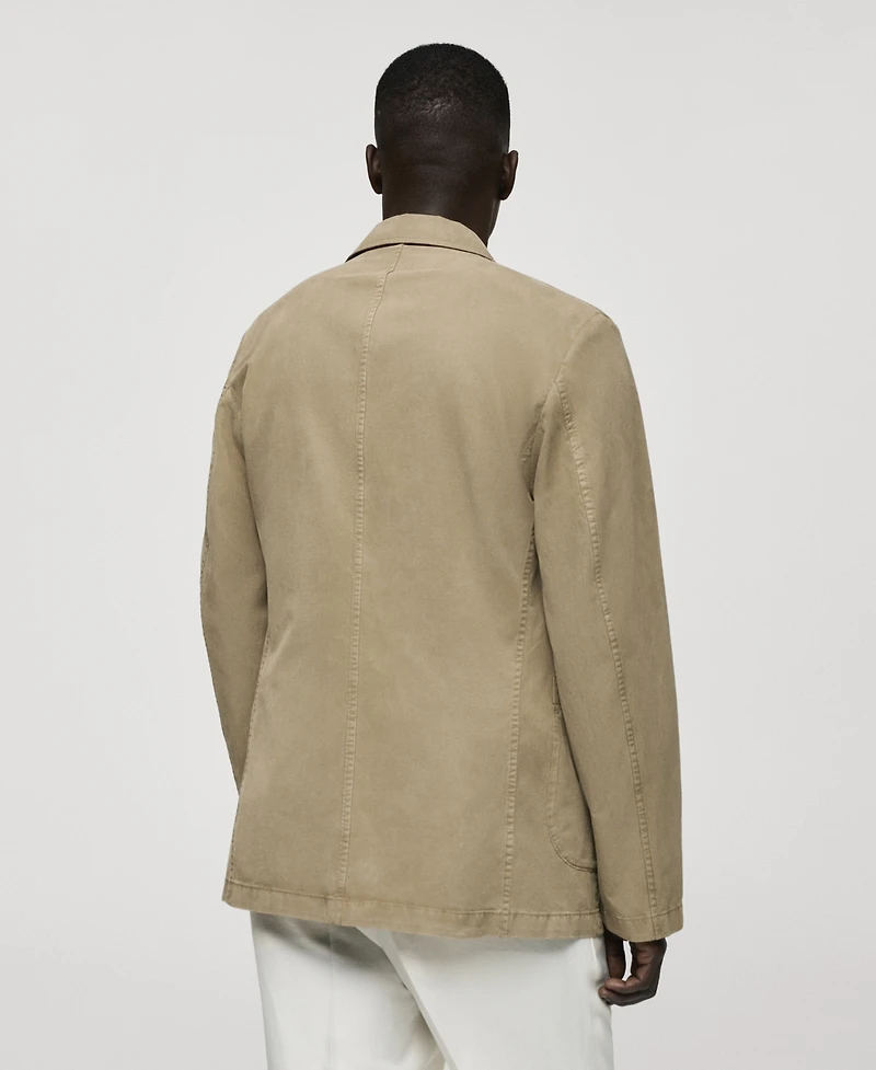 Mango Men's Slim-Fit Linen-Blend Blazer
