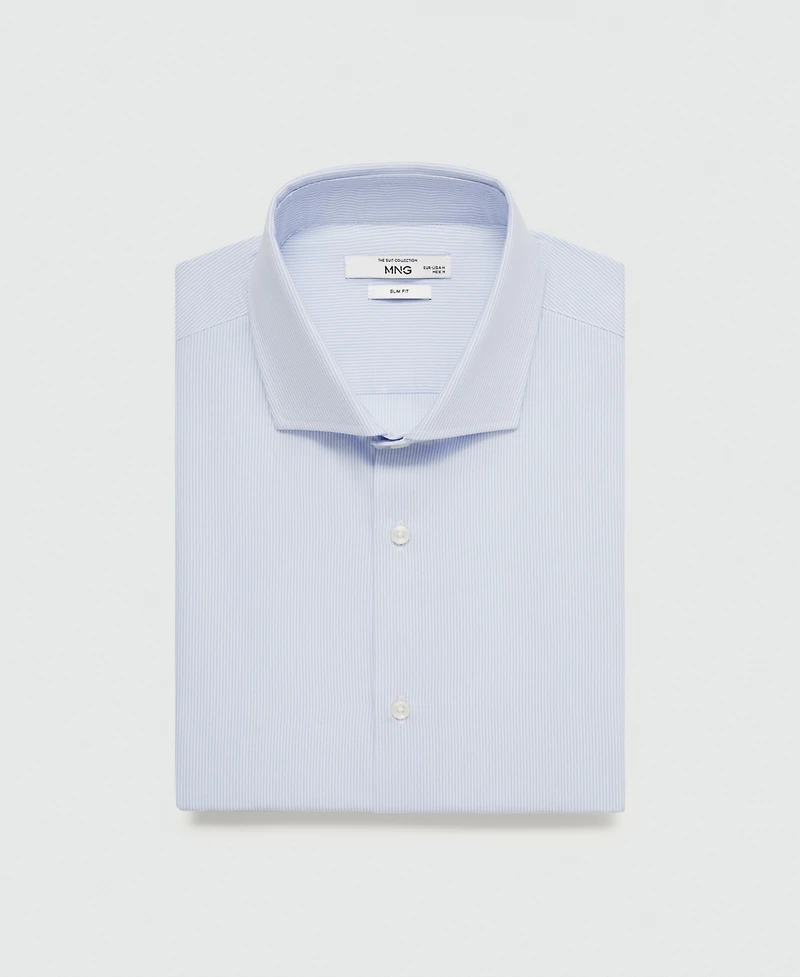 Mango Men's Twill Pinstripe Dress Shirt
