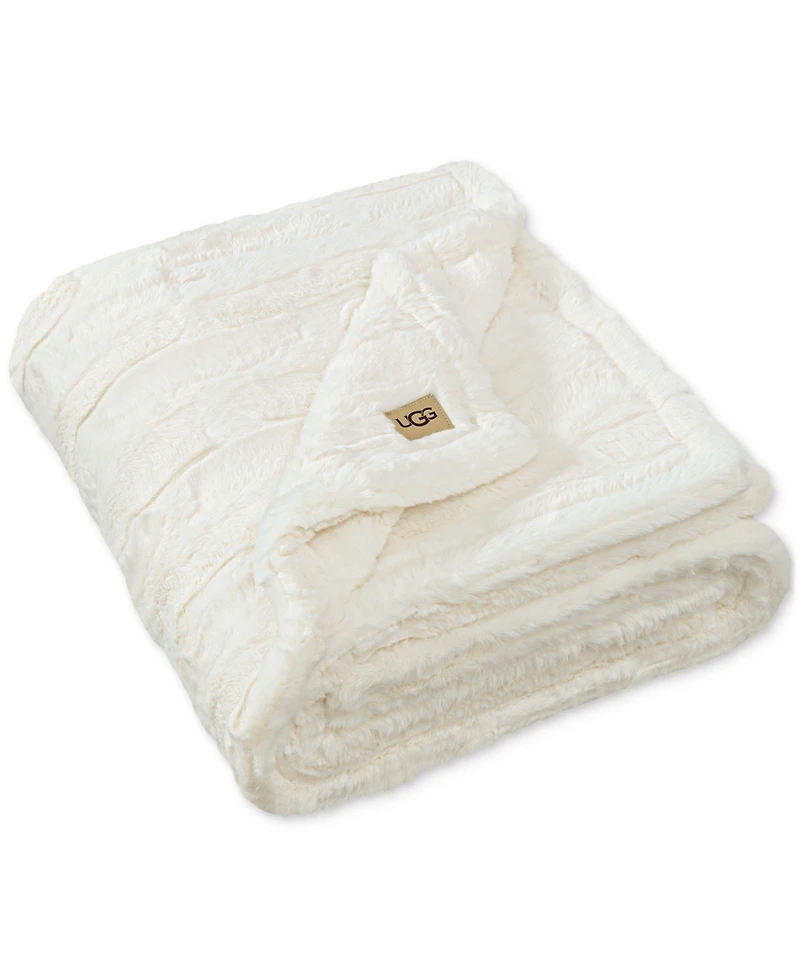 Ugg Valor Textured Faux Fur Throw, 50" x 70"