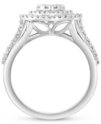Effy Diamond Heart Halo Cluster Ring (1-1/20 ct. t.w.) in 14k White Gold