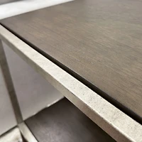Streamdale Furniture Metal Frame Wood Living Room End Table with Shelf
