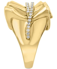 Effy Diamond Double Row Wavy Statement Ring (1/4 ct. t.w.) in 14k Gold
