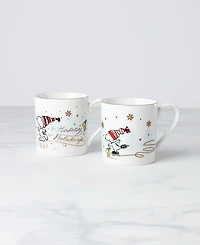 Lenox Peanuts Snoopy Skating Mugs, Set of 2, Exclusively at Macy's