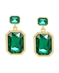 Steve Madden Faux Stone Gem Double Drop Earrings
