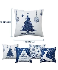 Caromio 4Pcs Velvet Christmas Decorative Throw Pillow Covers 18" x 18"