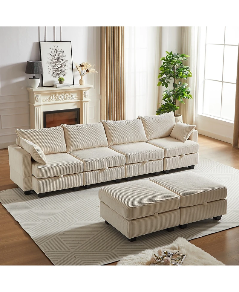 Streamdale Modular Sectional Sofa with Storage and Convertible Sleeper