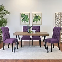 Simplie Fun 5-Piece Dining Set, Hairpin Dining Table with 4 Chairs, 4 Color Options