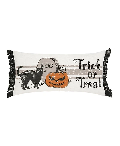 20" x 10" Trick Or Treat Halloween Printed Throw Pillow