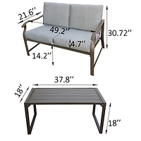 Streamdale Loveseat And Teapoy Mushroom