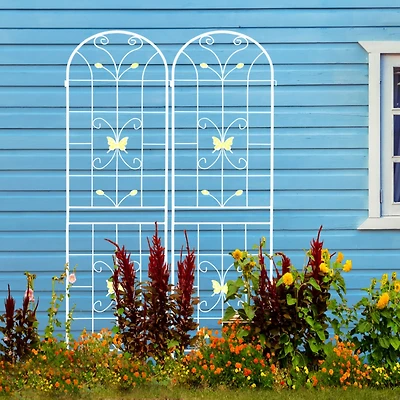 Streamdale 2 Pack 86.7" Rustproof Metal Garden Trellis for Climbing Plants