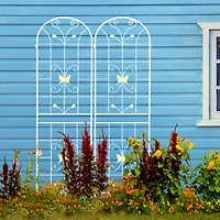 Streamdale 2 Pack 86.7" Rustproof Metal Garden Trellis for Climbing Plants