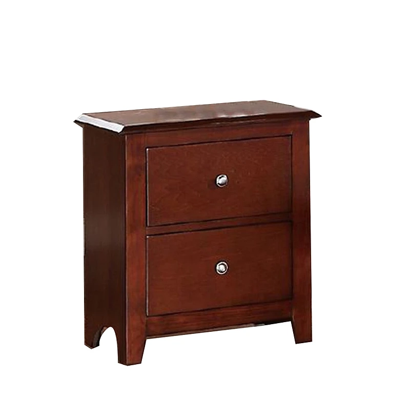 Streamdale Selma Nightstand With 2 Drawers Storage In Brown Finish