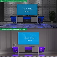 Streamdale Biplane Shape Led Tv Stand with Remote Control Lights