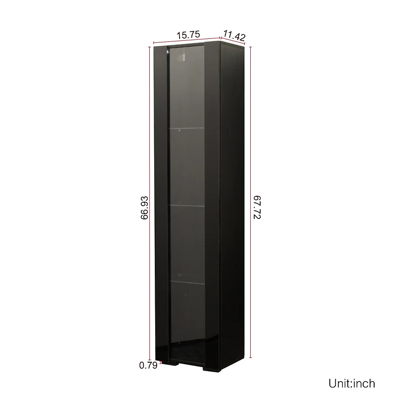 Streamdale Furniture Side Cabinet With Aluminum Strip Lamp