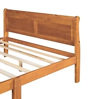 Streamdale Full Wood Platform Bed With Headboard And Wooden Slat Support
