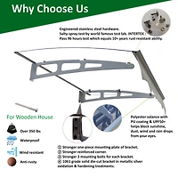 Streamdale 47"x34" Polycarbonate Door Awning with Valance