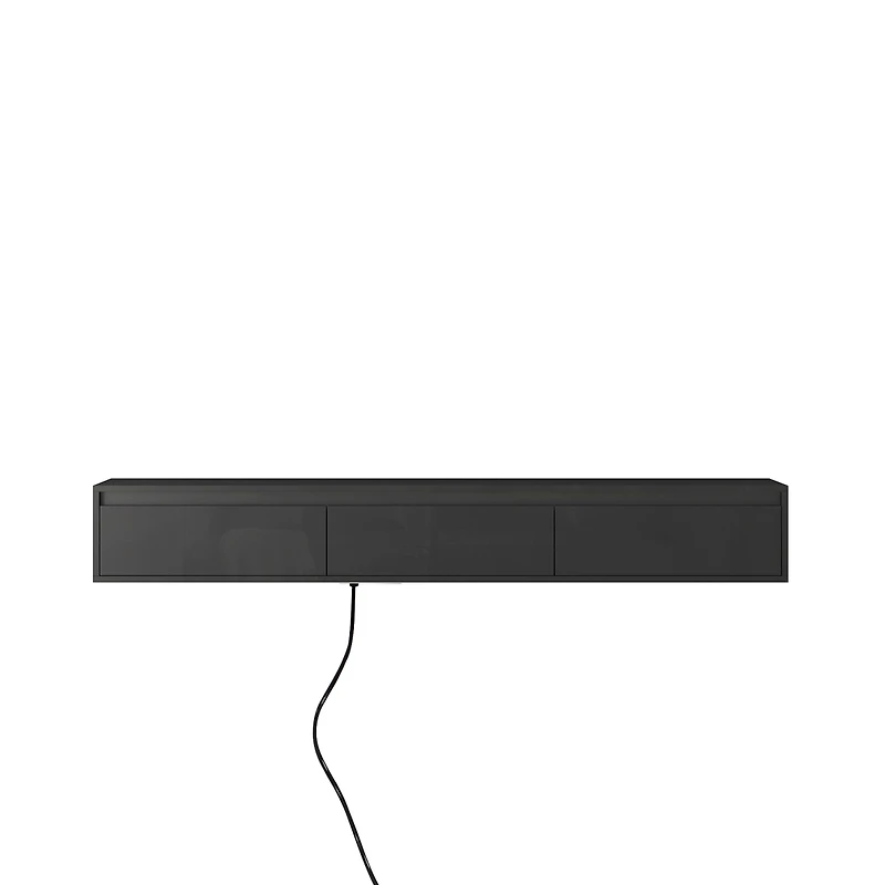 Streamdale Floating Led Tv Shelf with Outlet