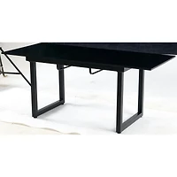 Streamdale Furniture Black Extendable Dining Table, Space-Saving Kitchen Table (70.86" x 31.5" x 29.5")