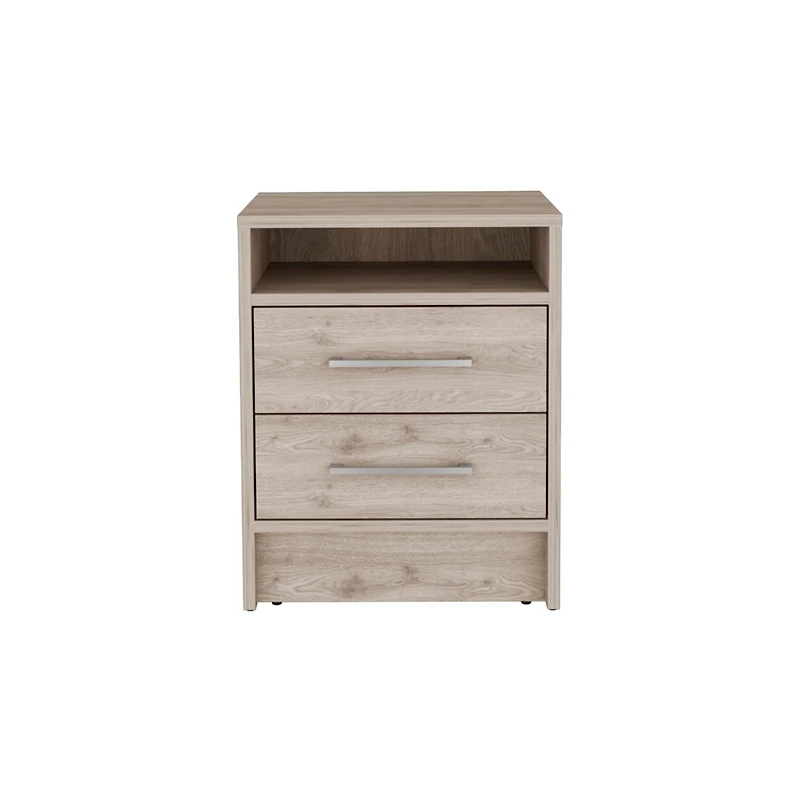 Streamdale Eter Nightstand, Superior Top, Two Drawers - Light Gray
