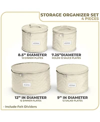 Sorbus 4 Piece Quilted China Dinnerware Storage Cases - for Dinnerware