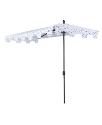 Jonathan Y 9ft Rectangular Half Market Patio Umbrella Crank, Wind Vent Uv Protection