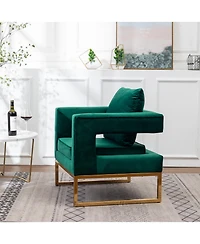 Streamdale Contemporary Upholstered Accent Arm Chair, Green