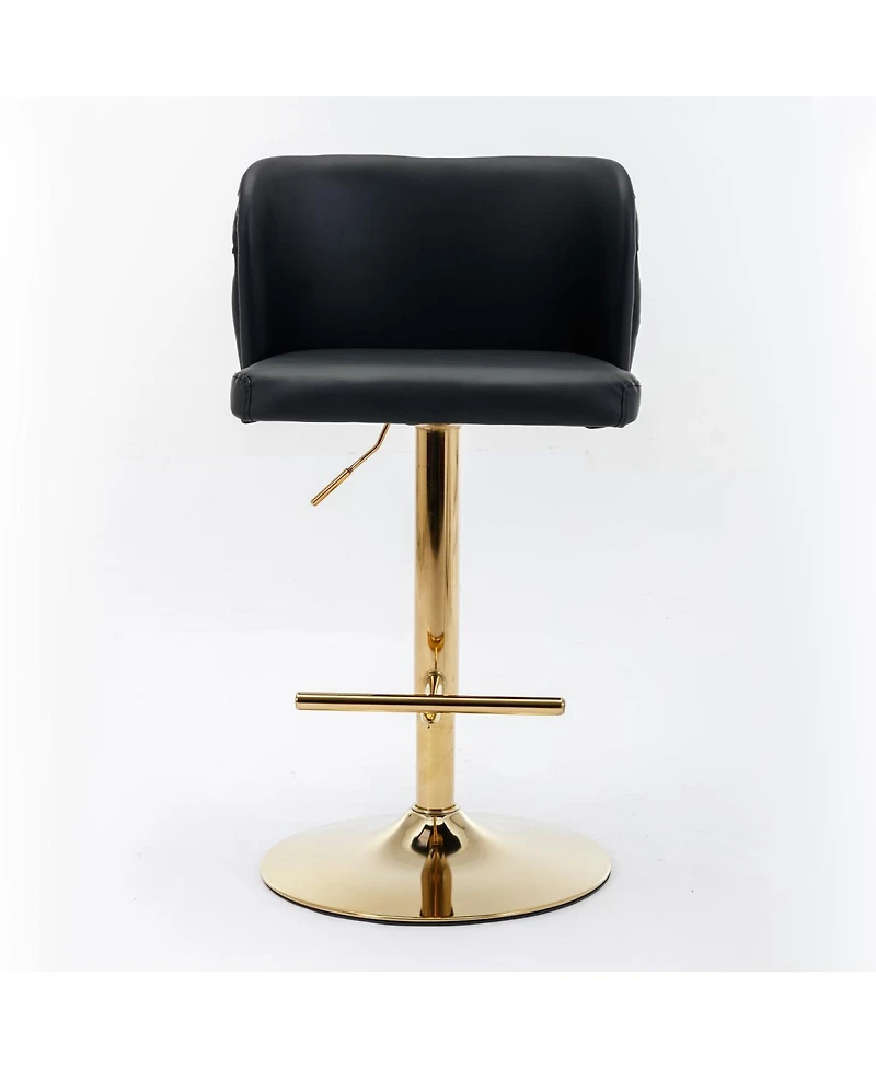 Simplie Fun Adjustable Swivel Bar Stools, Set of 2, Black