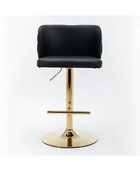 Simplie Fun Adjustable Swivel Bar Stools, Set of 2, Black