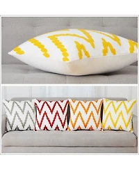 Caromio 2Pcs Chevron Embroidered Decorative Throw Pillow Covers 18" x 18"