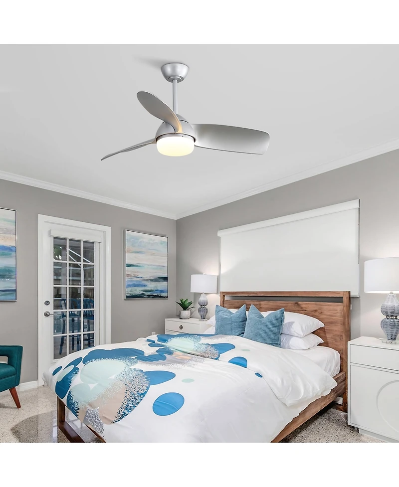 Sofucor 42 White Ceiling Fan With Light