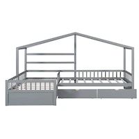 Streamdale Twin House Platform Bed With Three Storage Drawers