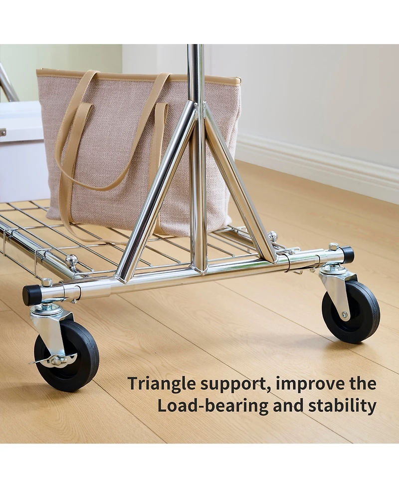 Streamdale Heavy-Duty Rolling Clothes Rack (Adjustable)