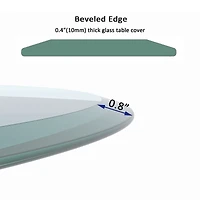 Streamdale 38" Beveled Polished Glass Tabletop (2/5" Thick)