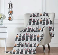 Kate Aurora Halloween Spooky Pets Ultra Soft & Plush Oversized Accent Throw Blanket - 50 in. W x 70 in. L
