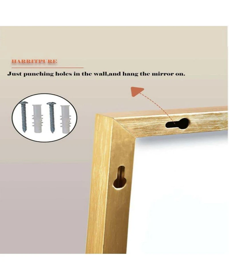 Homlux Rectangular Free Stand Mirror 18"x58" in Gold