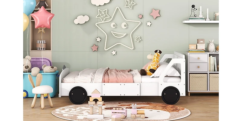 Streamdale Full Car-Shaped Platform Bed With Wheels