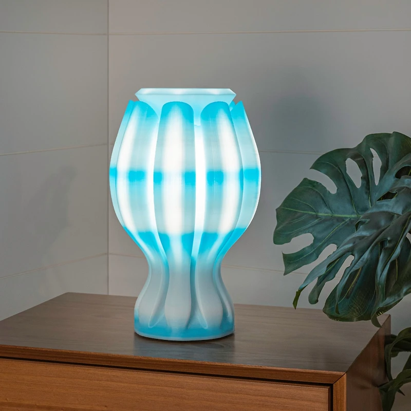 Jonathan Y Flower Tropical Coastal Plant-Based Pla 3D Printed Dimmable Led Table Lamp