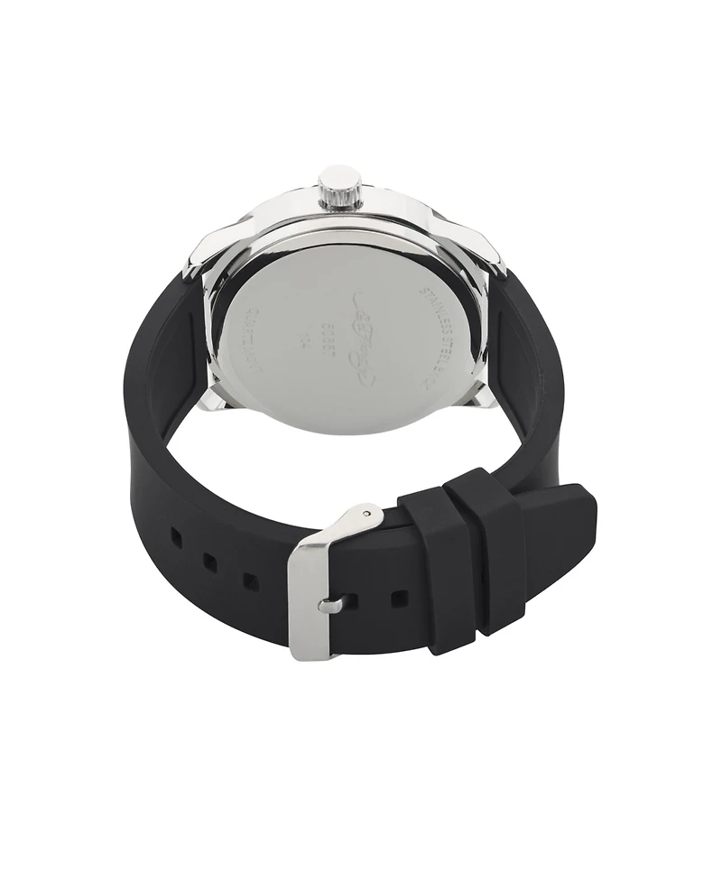 Ed Hardy Men's Matte Black Silicone Strap Analog Watch 47mm