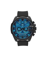 Ed Hardy Men's Matte Black Silicone Strap Analog Watch 53mm