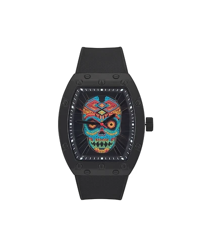 Ed Hardy Men's Matte Black Silicone Strap Analog Watch 53mm
