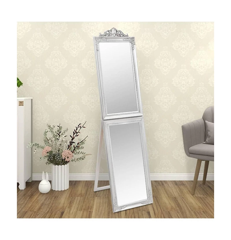 vidaXL Free-Standing Mirror Silver 15.7"x63"
