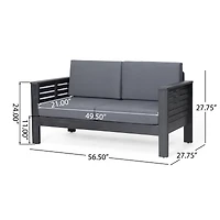 Streamdale Acacia Wood Outdoor Loveseat And Coffee Table Set With Cushions