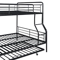 Streamdale Full Xl Over Queen Metal Bunk Bed With Twin Size Trundle