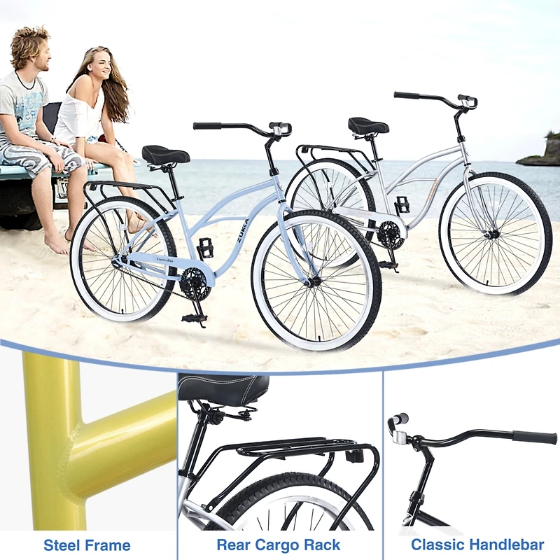 Streamdale Classic Men's Cruiser Bike 26" Wheels, 7-Speed, and Comfortable Ride