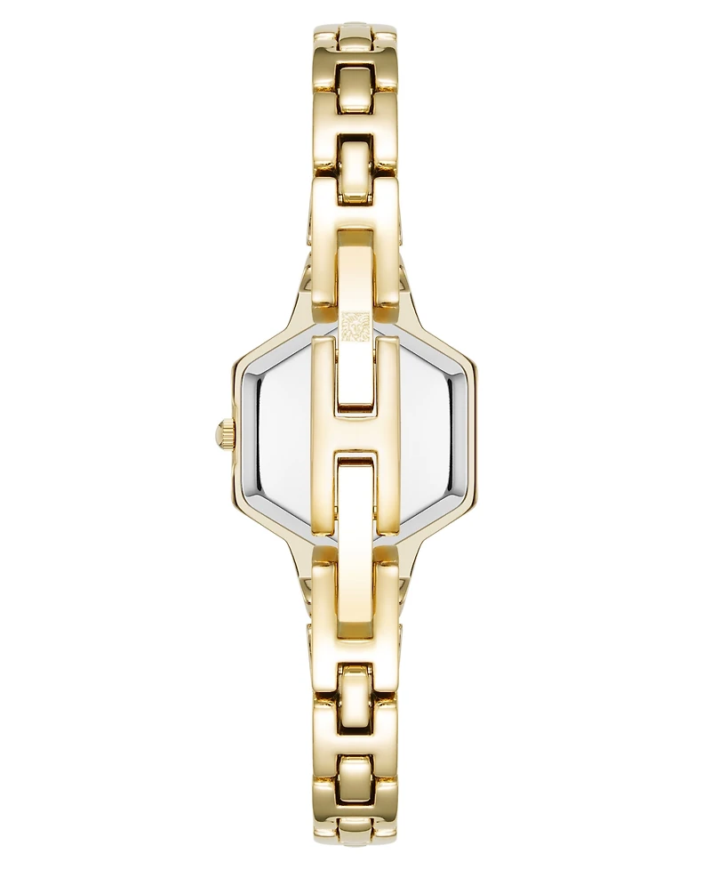 Anne Klein Women's Quartz Petite Hexagonal Gold-Tone Alloy Metal Bracelet Watch, 21mm