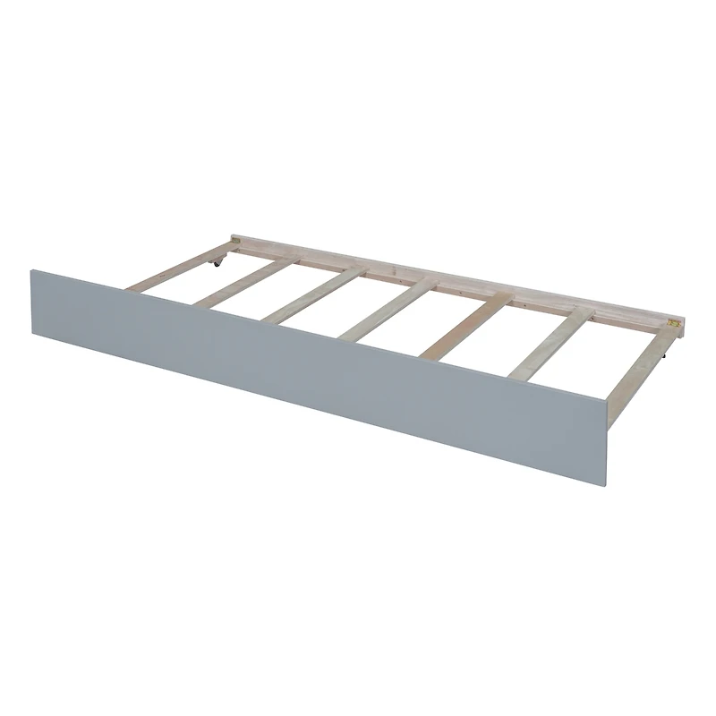 Streamdale Twin Size Wood Daybed With Trundle And Fence Guardrails