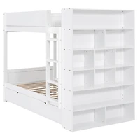 Streamdale Twin Over Bunk Bed With 2 Drawers And Multilayer Cabinet