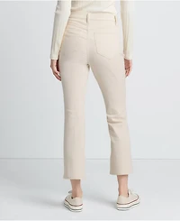 Lands' End Women's Recycled Denim High Rise Button Front Kick Flare Crop Jeans